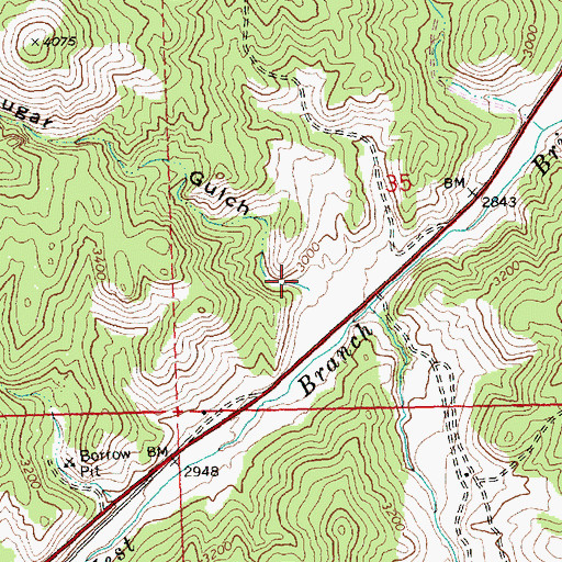 Topographic Map of Cougar Gulch, OR