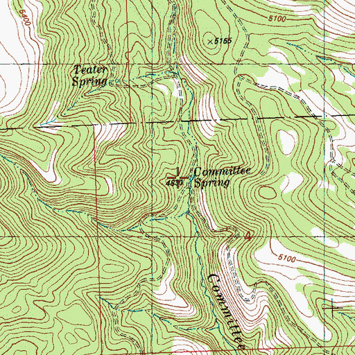 Topographic Map of Committee Spring, OR