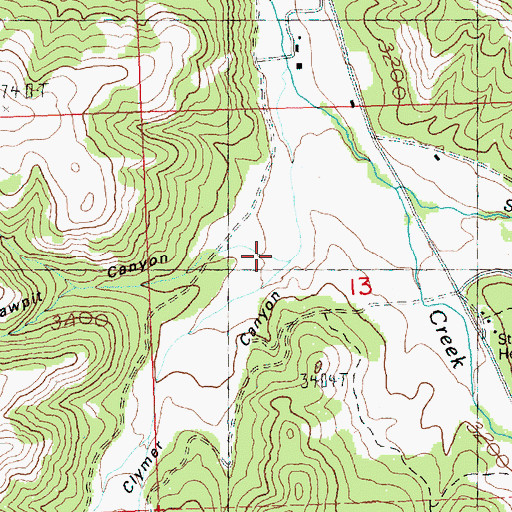 Topographic Map of Clymer Canyon, OR