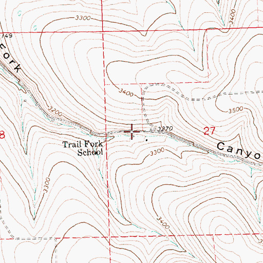 Topographic Map of Trail Fork (historical), OR