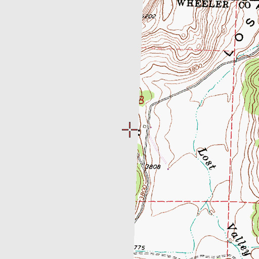 Topographic Map of Lost Valley (historical), OR
