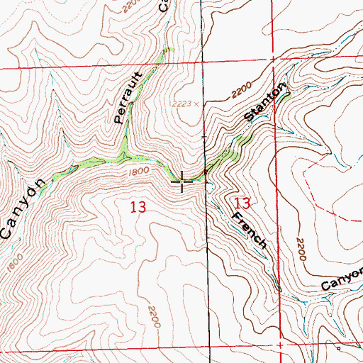 Topographic Map of Stanton Canyon, OR