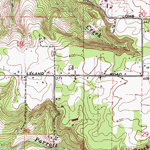 Topographic Map of Leland (historical), OR