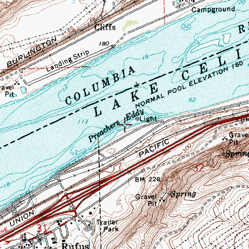 Topographic Map of Preachers Eddy, OR