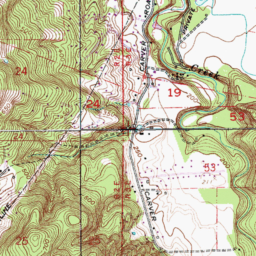 Topographic Map of Hattin Creek, OR