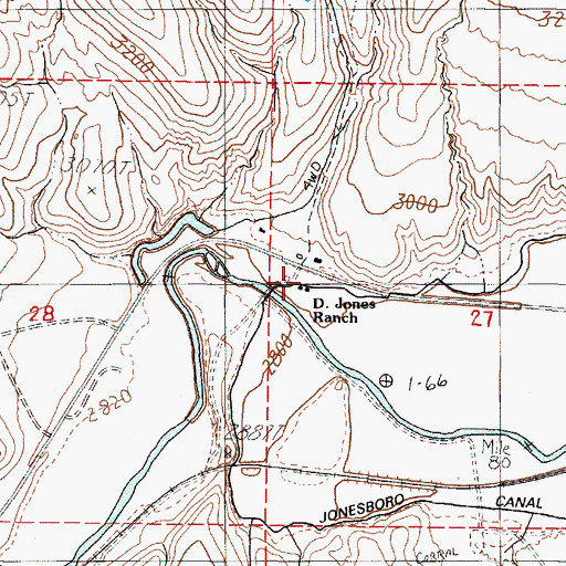 Topographic Map of D Jones Ranch, OR