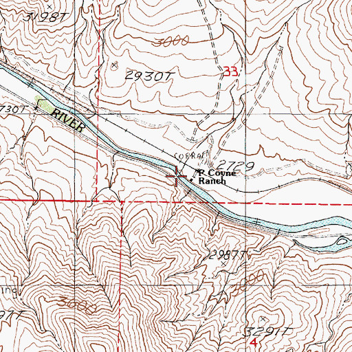 Topographic Map of P Coyne Ranch, OR