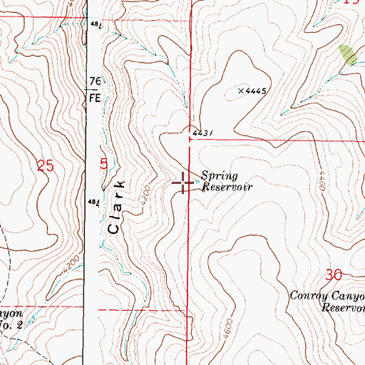 Topographic Map of Spring Reservoir, OR