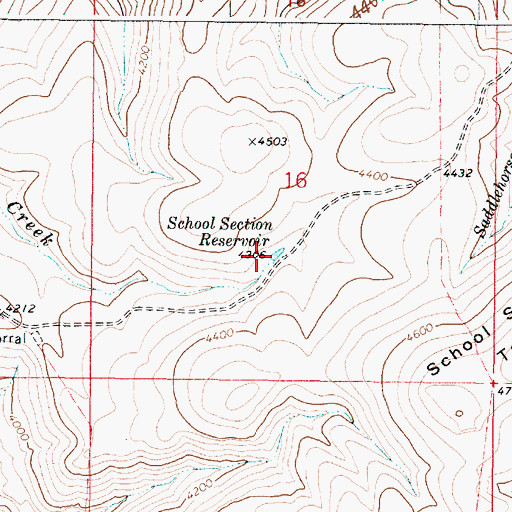 Topographic Map of School Section Reservoir, OR