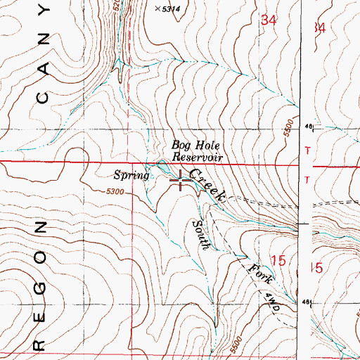 Topographic Map of South Fork Fish Creek, OR
