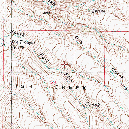 Topographic Map of Fish Creek Breaks, OR