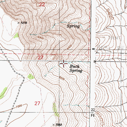 Topographic Map of Buck Spring, OR