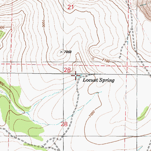 Topographic Map of Locust Spring, OR