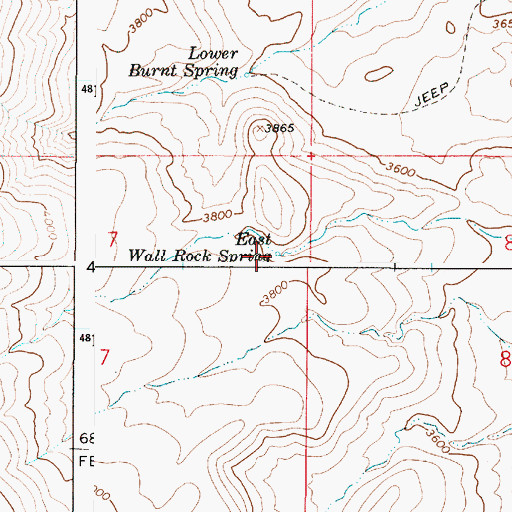 Topographic Map of East Wall Rock Spring, OR