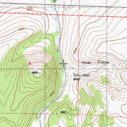 Topographic Map of The Cove, OR