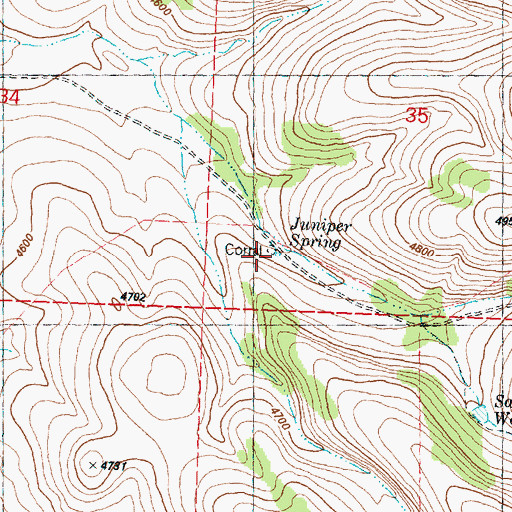 Topographic Map of Juniper Spring, OR