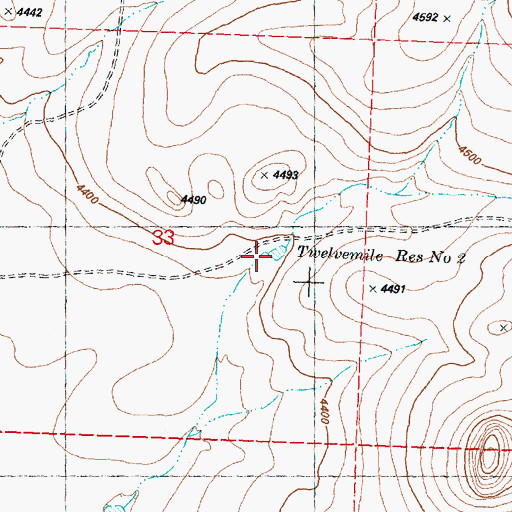 Topographic Map of Twelvemile Reservoir Number Two, OR