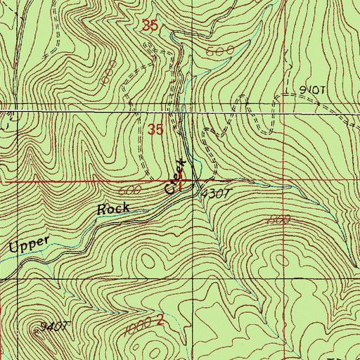Topographic Map of Little Rock Creek, OR