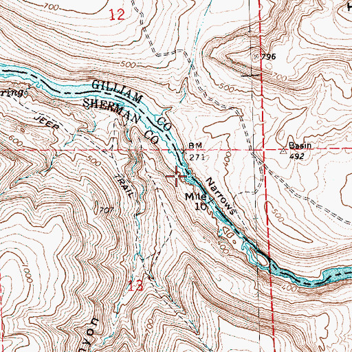 Topographic Map of Narrows, OR