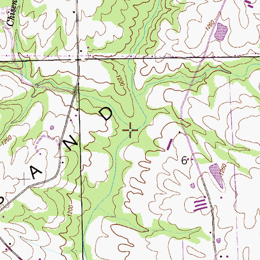 Topographic Map of Chisenhall Branch, AL