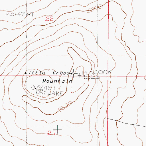 Topographic Map of Little Grassy Mountain, OR