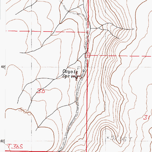 Topographic Map of Coyote Spring, OR