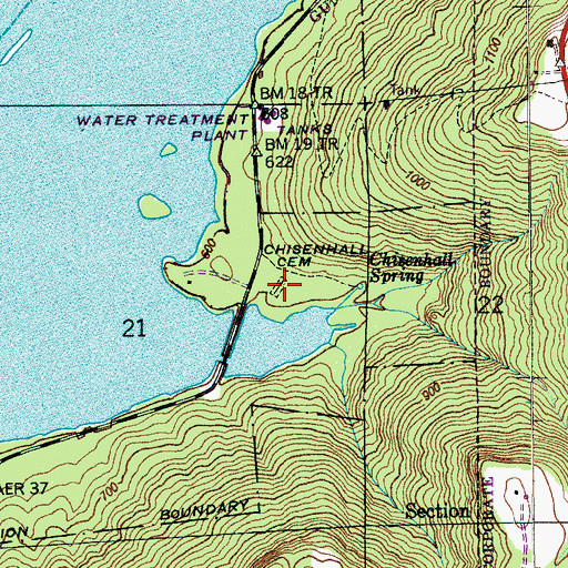Topographic Map of Chisenhall Cemetery, AL