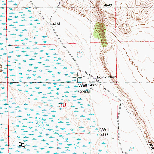 Topographic Map of Hayes Place, OR