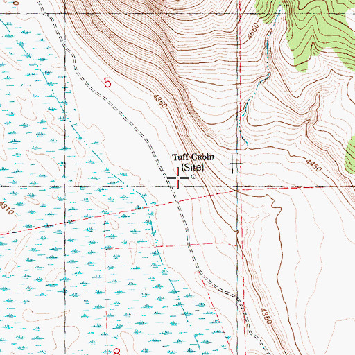 Topographic Map of Tuff Cabin, OR