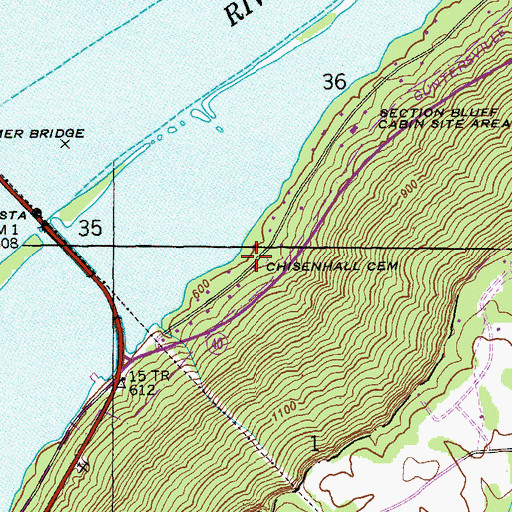 Topographic Map of Chisenhall Cemetery, AL