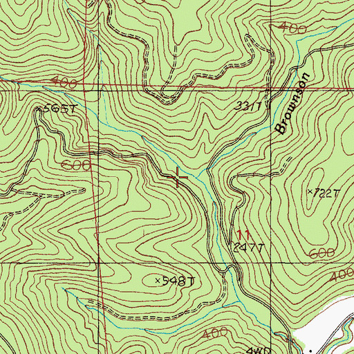 Topographic Map of Brownson Creek, OR