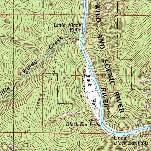 Topographic Map of Black Bar Lodge, OR