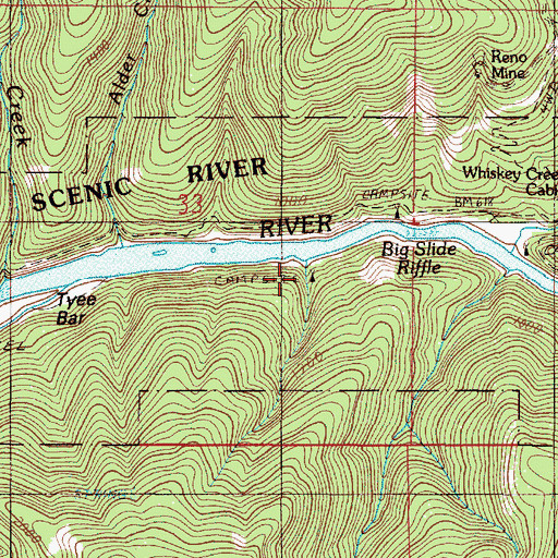 Topographic Map of Doe Creek Campground, OR