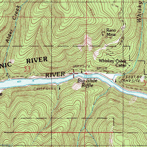 Topographic Map of Big Slide Campground, OR