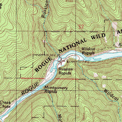 Topographic Map of Wildcat Campground, OR