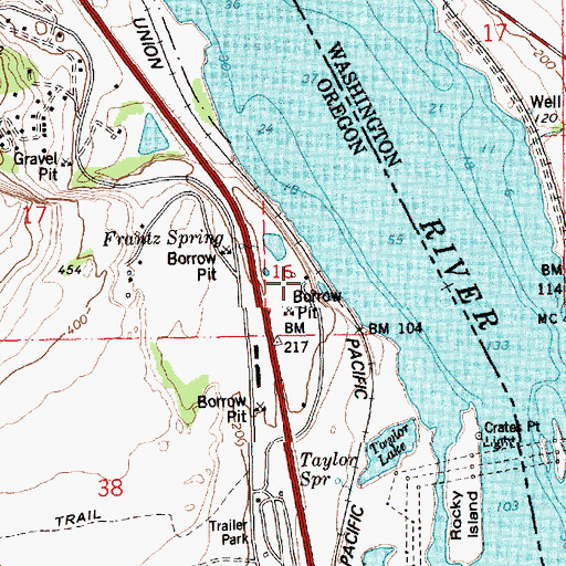 Topographic Map of High Bridge, OR