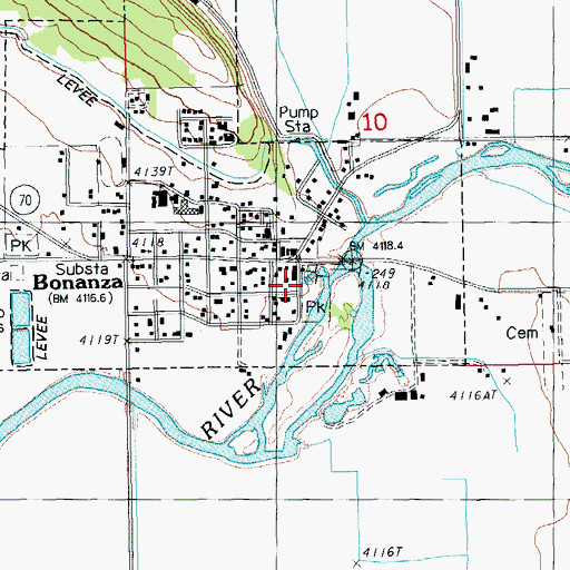 Topographic Map of Bonanza Springs, OR