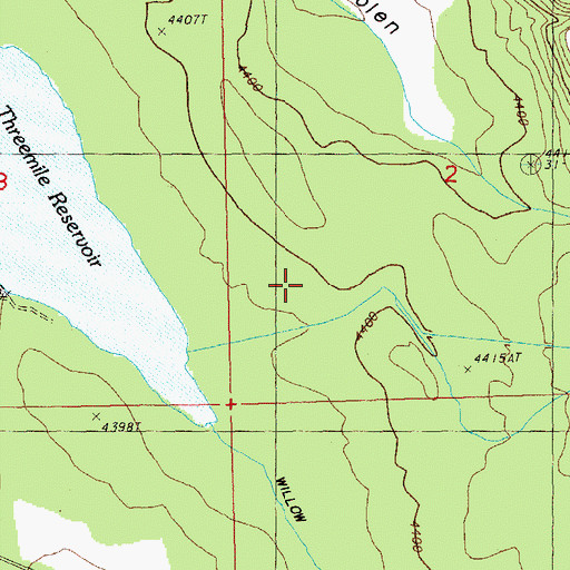 Topographic Map of Threemile Flat, OR