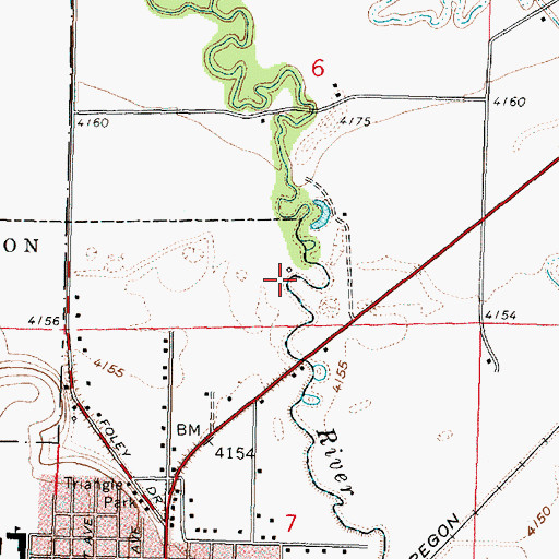 Topographic Map of Sweek Dam, OR