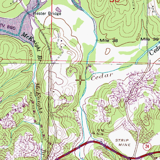 Topographic Map of Chisholm Creek, AL