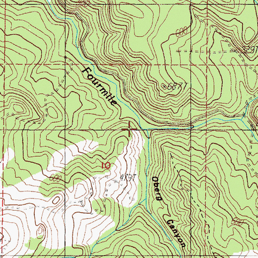 Topographic Map of Oberg Canyon, OR