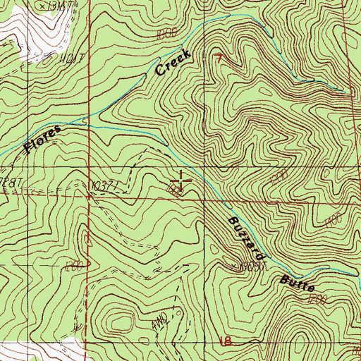 Topographic Map of Buzzard Butte Canyon, OR