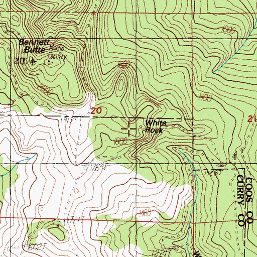 Topographic Map of White Rock, OR