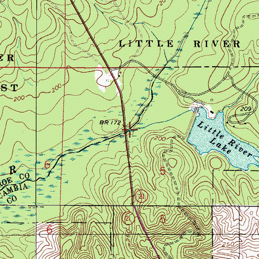 Topographic Map of Chitterling Creek, AL