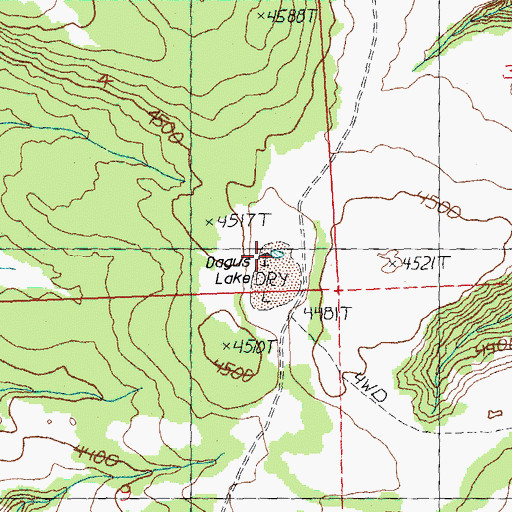 Topographic Map of Dagus Lake, OR