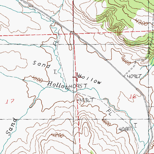 Topographic Map of Sand Hollow, OR