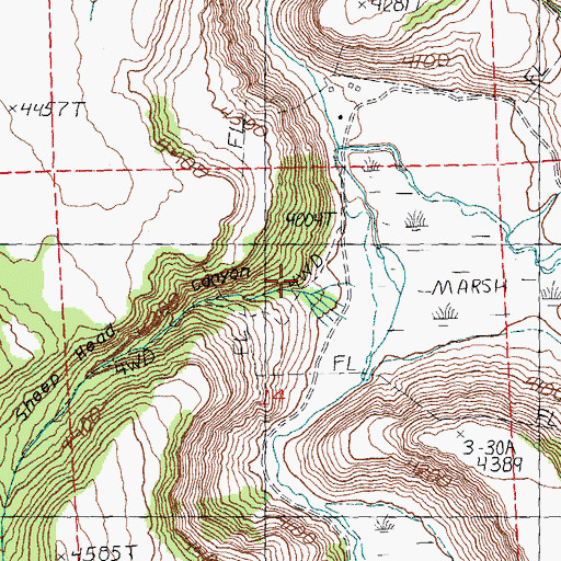 Topographic Map of Sheep Head Canyon, OR