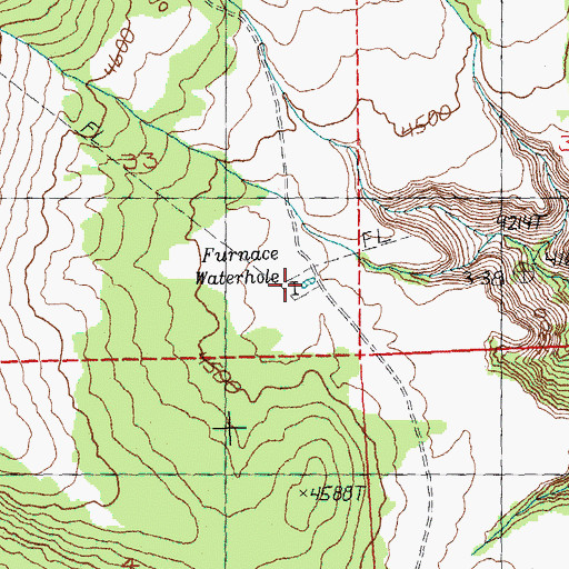 Topographic Map of Furnace Waterhole, OR