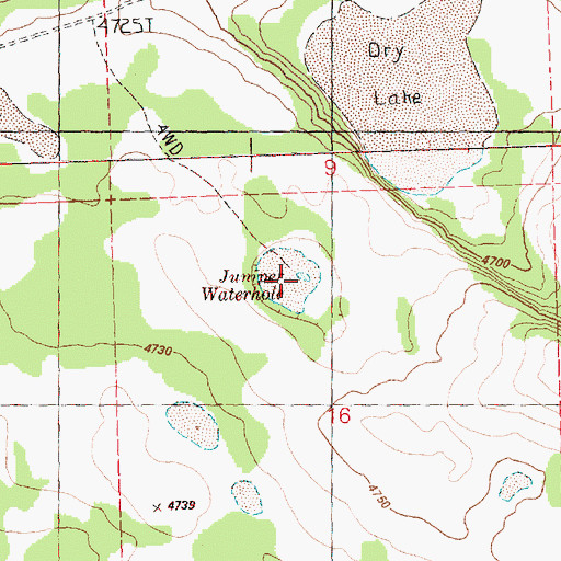 Topographic Map of Juniper Waterhole, OR