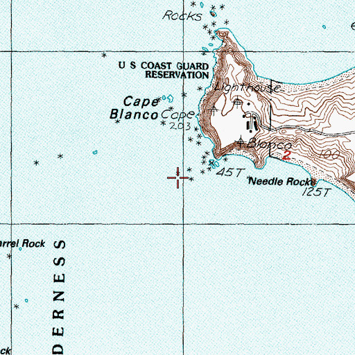 Topographic Map of Needle Rock, OR